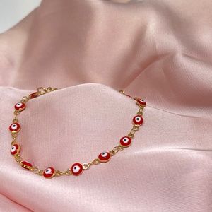 Red 18K gold plated Evil Eye Bracelet